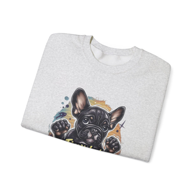 Tiny but Mighty French Bulldog Unisex Crewneck Sweatshirt – Muscular Design for Dog Lovers