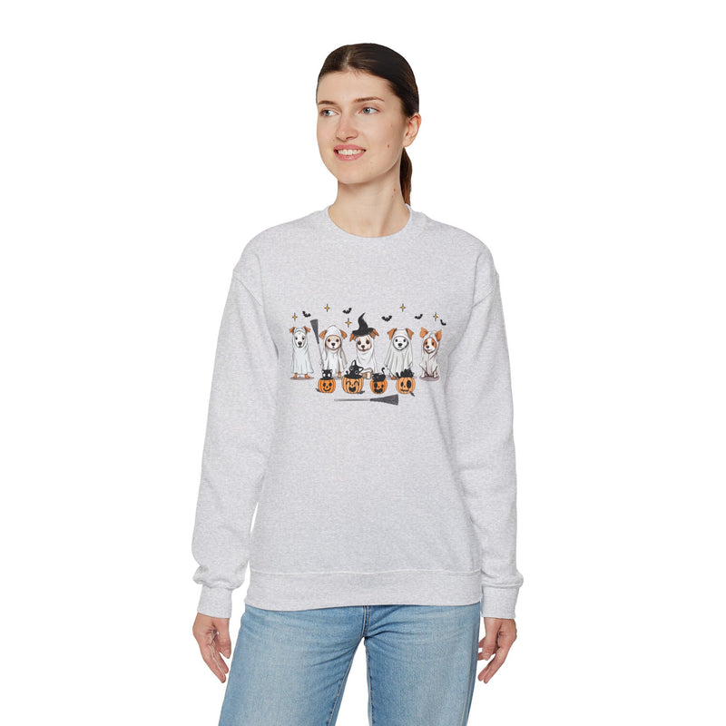 Ghost Dogs Halloween Sweatshirt – Cute Dogs with Pumpkin Design