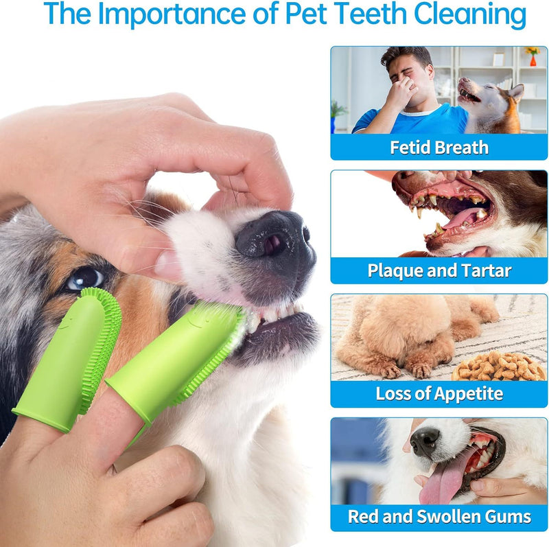 Double Finger Dog Toothbrush – Soft and Gentle Dental Care for Pets