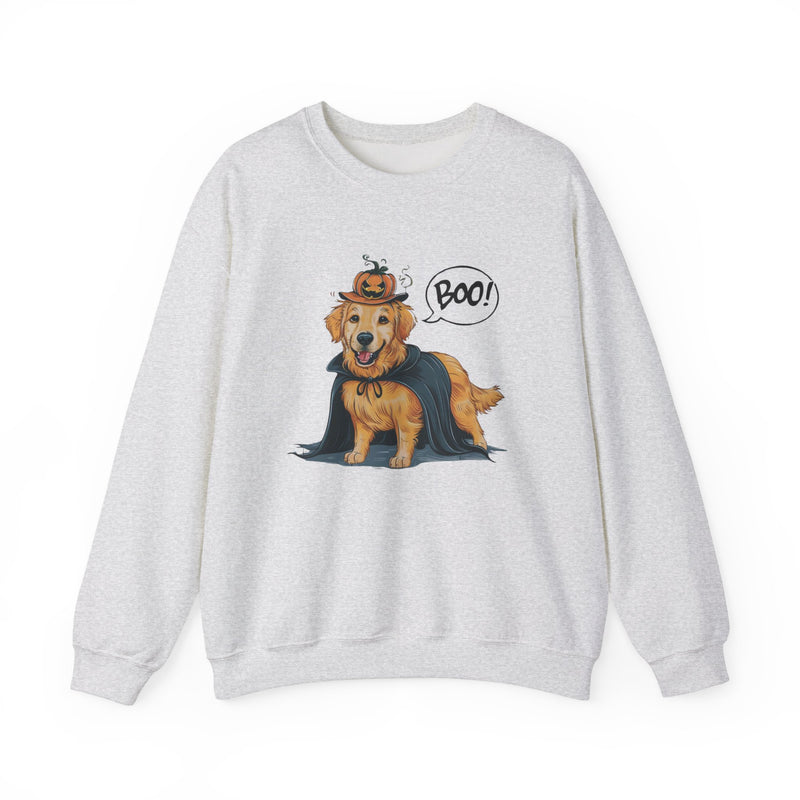 Golden Retriever Halloween Sweatshirt – Cute Dog with Boo Text