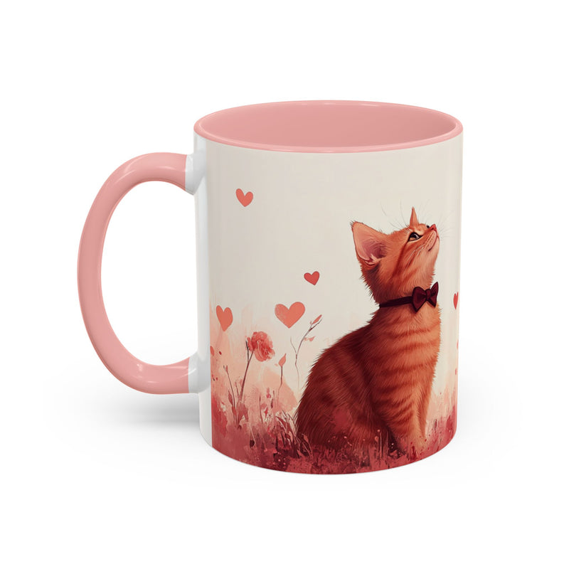 Abyssinian Valentine's Day Cat Accent Coffee Mug (11, 15oz)