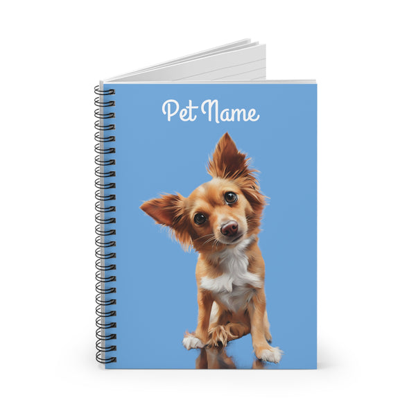 Personalized Pet Portrait Spiral Notebook - Ruled Line