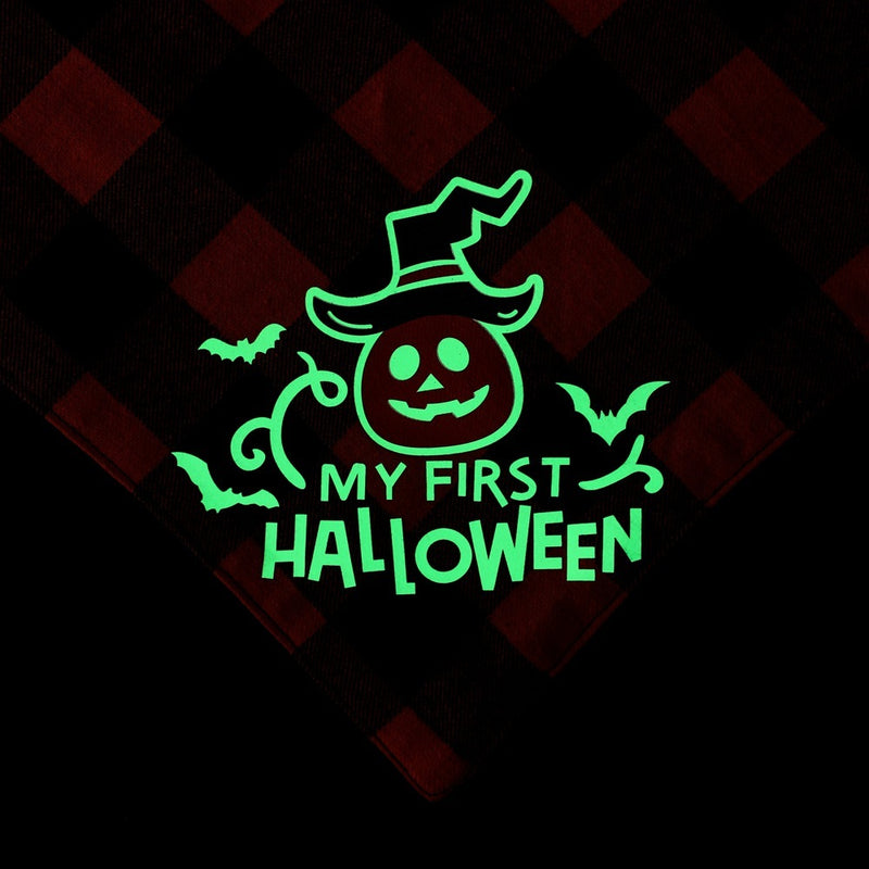 Plaid Glow-in-the-Dark Halloween Dog Bandana