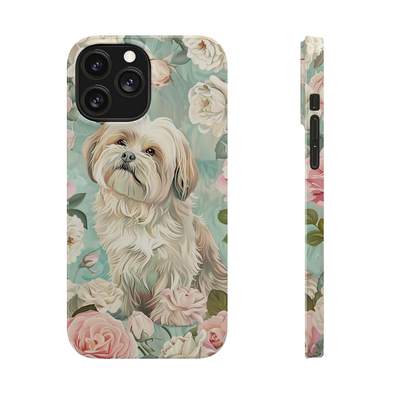 Havanese with Flowers Slim iPhone Cases