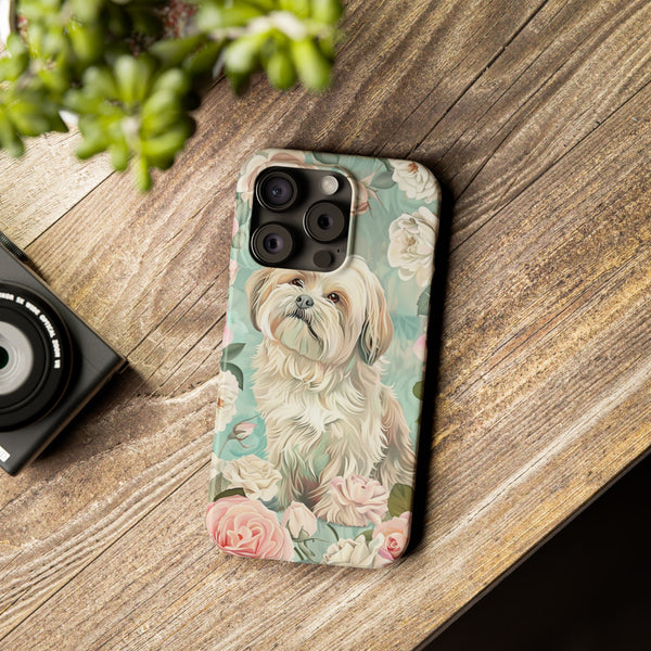 Havanese with Flowers Slim iPhone Cases