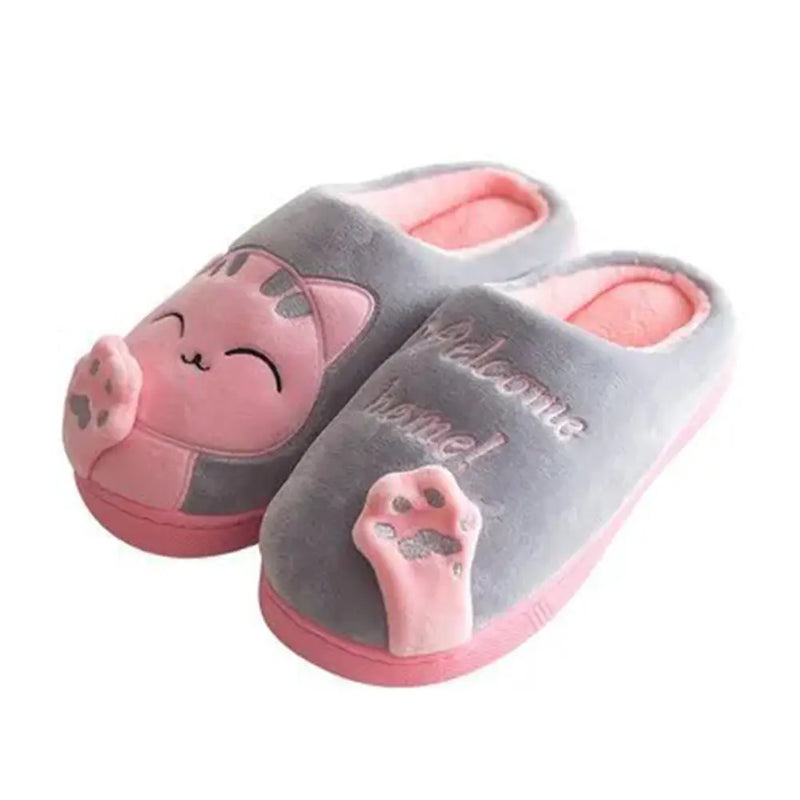 Cute Cartoon Cat Winter Home Slippers