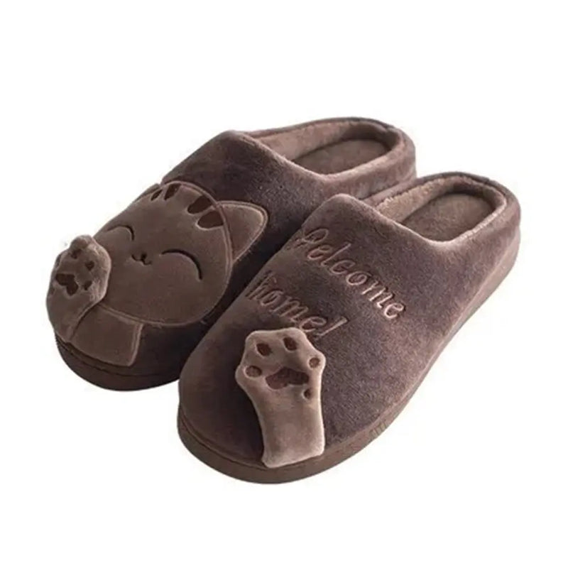 Cute Cartoon Cat Winter Home Slippers