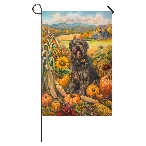 Bouviers des Flandre Dog Thanksgiving Garden Flag – Autumn Harvest Decor