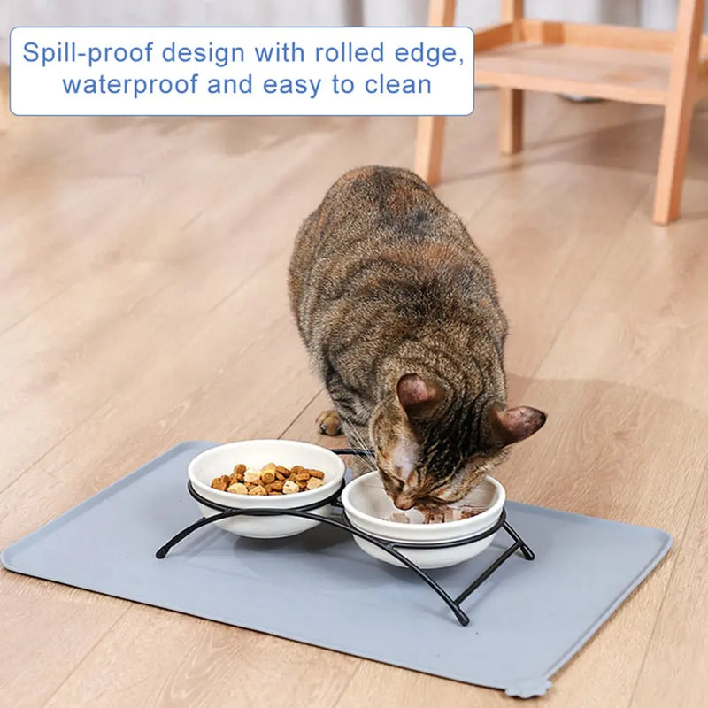 High-Lip Waterproof Pet Feeding Mats - Multiple Colors for Dogs and Cats