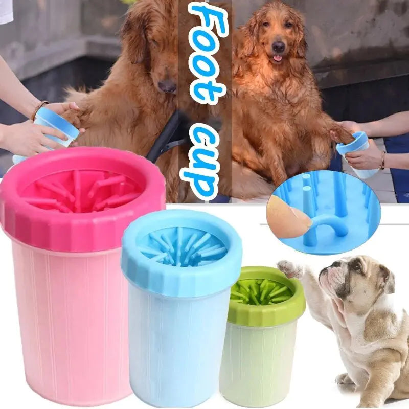 Pet Wash Cup - Paw Cleaning Solution with Soft Brushes, Durable Silicone