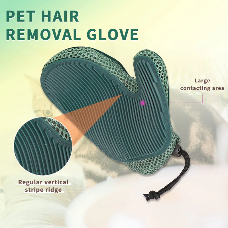 2-in-1 Pet Hair Removal & Grooming Glove for Cats and Dogs – Efficient Shedding Brush, Massage Glove, and Couch Cleaner