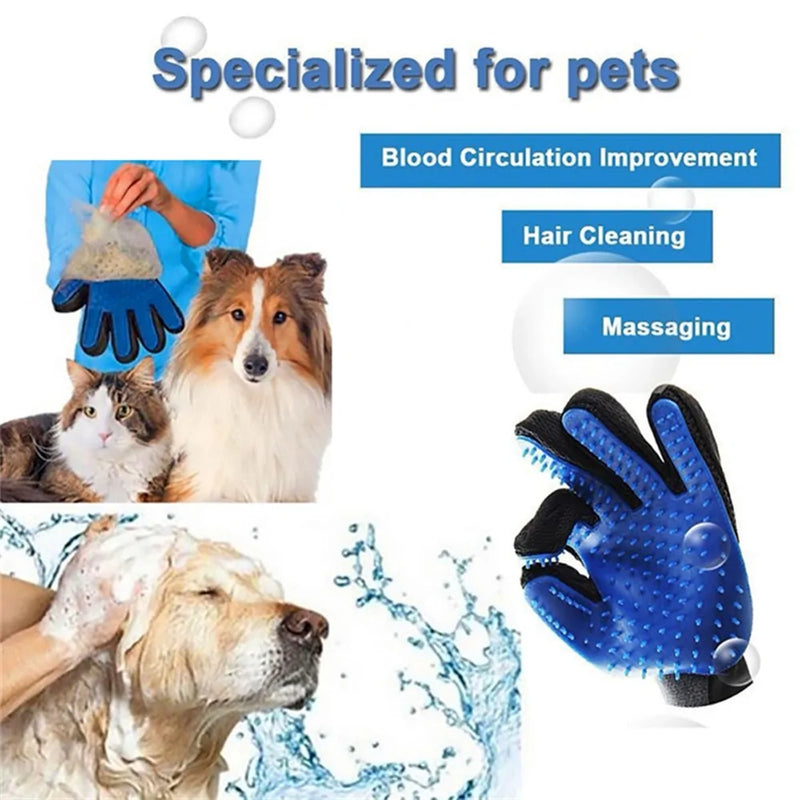 Pet Grooming Gloves - Gentle Massage and Hair Removal Tool for Cats, Dogs, Horses | Adjustable Fit, Skin-Friendly Materials