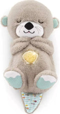 Fisher-Price Sound Machine Soothe 'n Snuggle Otter Portable Plush Baby Toy with Sensory Details Music Lights & Rhythmic Breathing Motion