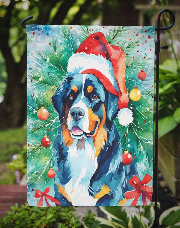 Bernese Mountain Dog Garden Flag – Holiday Christmas Decor