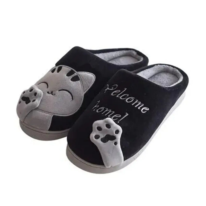 Cute Cartoon Cat Winter Home Slippers