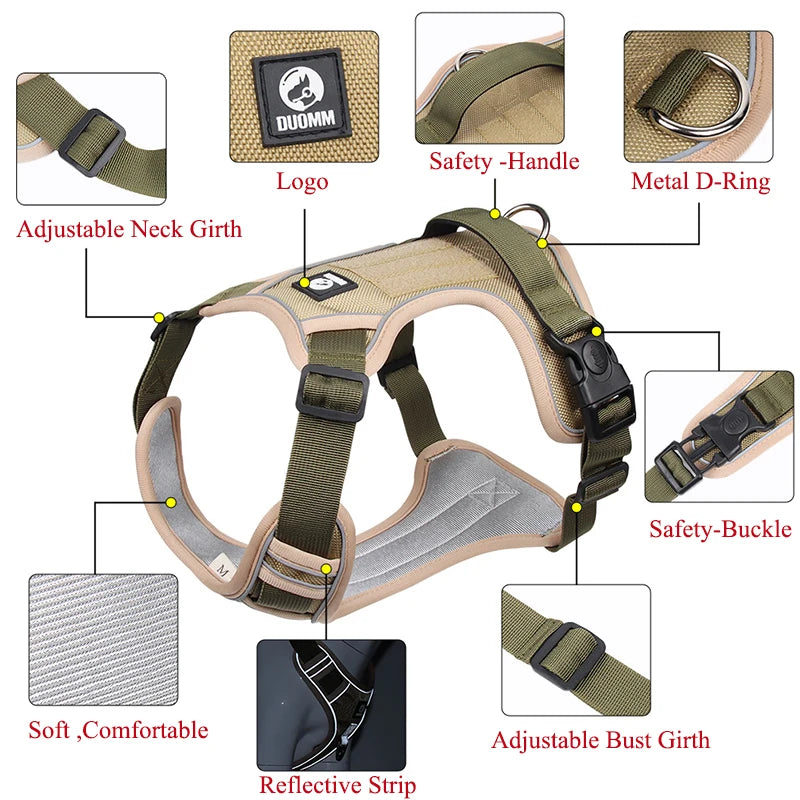 Adjustable No-Pull Dog Harness - Walking Chest Vest for Small, Medium, and Large Dogs