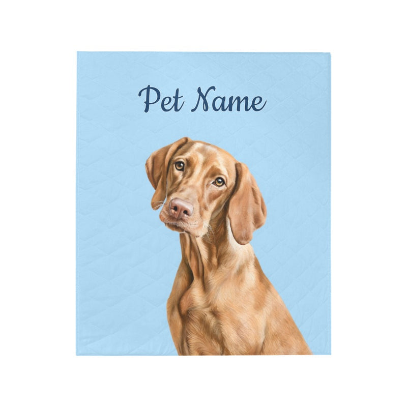 Custom Pet Portrait Quilt | Personalized Gift for Dog Lovers | Dog Cat Portraits on Quilt