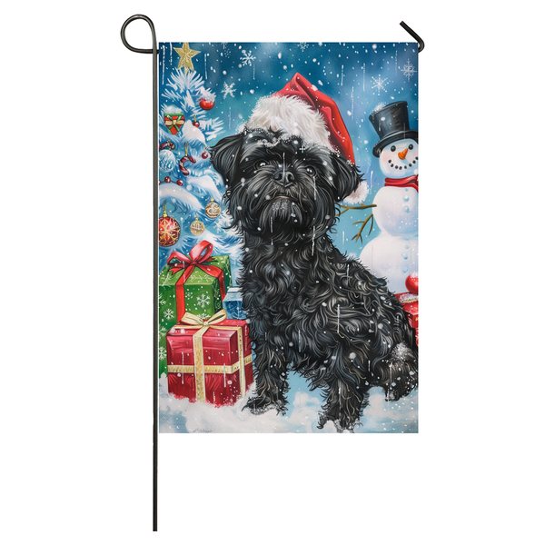 Affenpinscher Christmas Garden Flag, Let it Snow Christmas House Flag