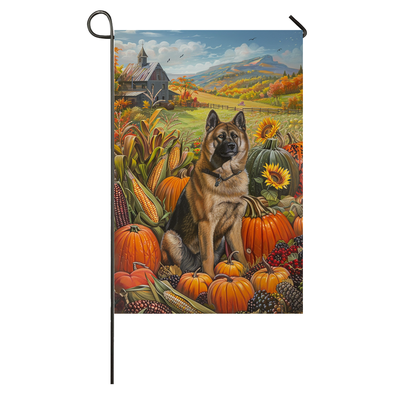 Akita Dog Thanksgiving Garden Flag – Autumn Harvest Decor