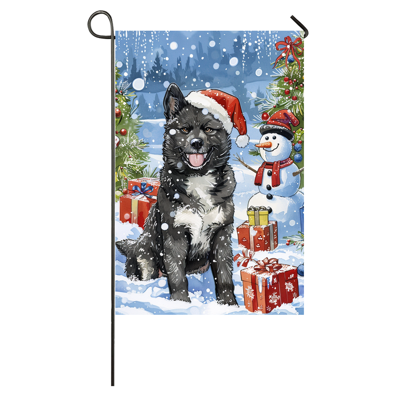 Akita Christmas Garden Flag, Dog Let it Snow Christmas House Flag