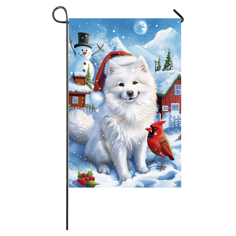 American Eskimo Dog Lovers Let It Snow Christmas Garden Flag