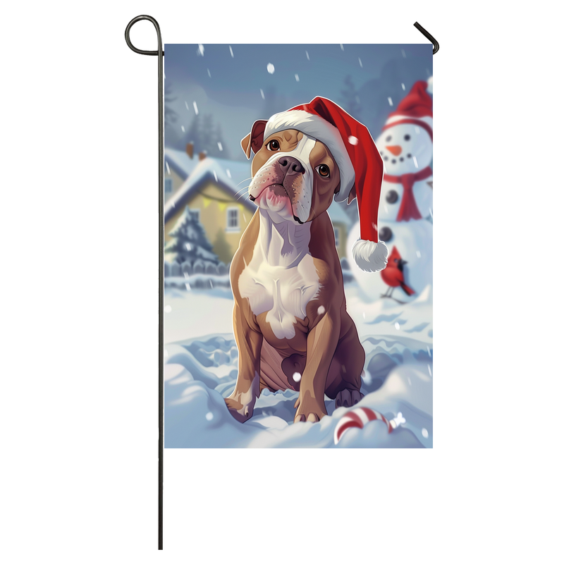 American Staffordshire Dog Lovers Let It Snow Christmas Garden Flag