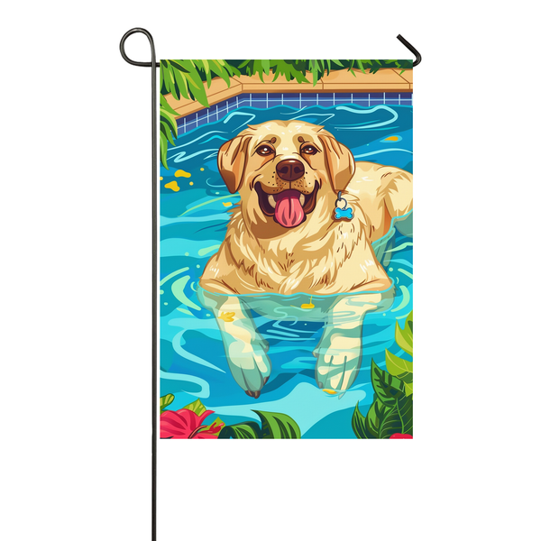 Anatolian Shepherd Dog Swimming Pool Garden Flag - Colorful Summer Outdoor Decor for Dog Lovers