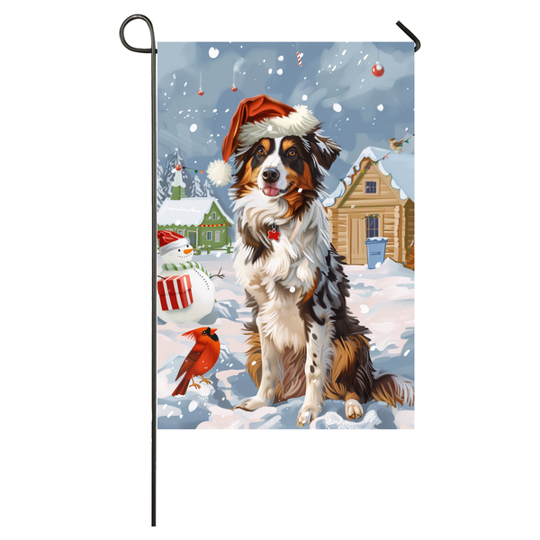 Australian Shepherd Dog Lovers Let It Snow Christmas Garden Flag