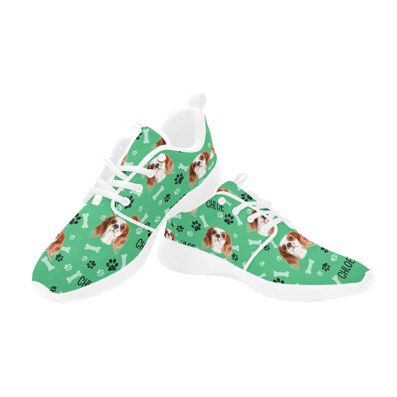 Custom Pet Photo Women Women's Pull Loop Sneakers, Personalized Shoes, Custom Printed Shoes