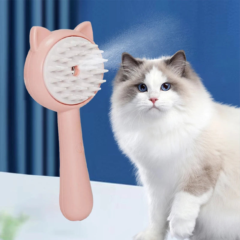 Rechargeable Multifunctional Pet Grooming Brush with Steam Technology