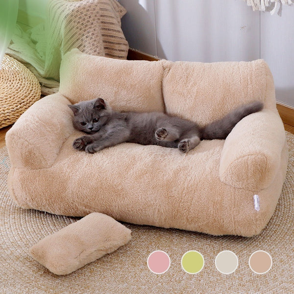 Deluxe Winter Warmth Cat Bed Sofa - Plush Comfort Nest for Small to Medium Pets - Cozy Pet Bed for Cats and Puppies