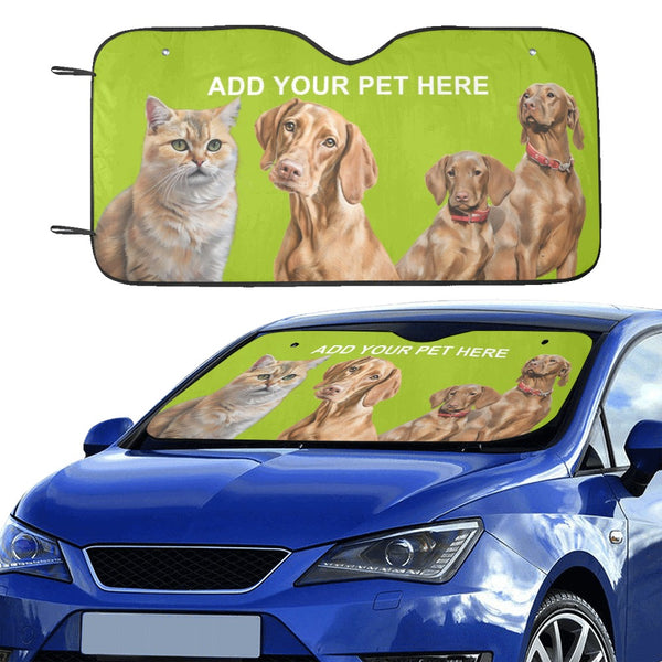 Custom Pet Portrait Car Sun Shade - Personalized Protection for Your Ride!