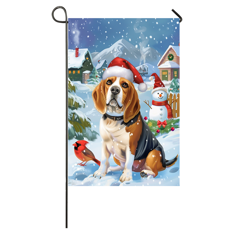 Beagle Dog Lovers Let It Snow Christmas Garden Flag