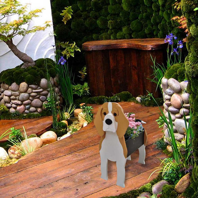 Beagle Dog Planter – Cute Flower Pot for Garden, Beagle Gifts for Beagle Lovers