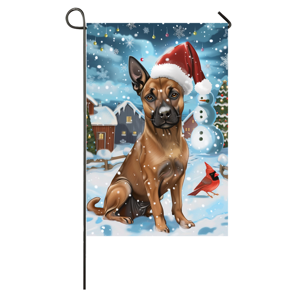 Belgian Malinoi Dog Lovers Let It Snow Christmas Garden Flag