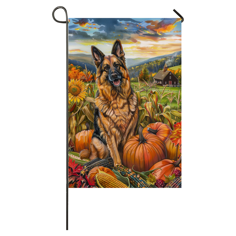 Belgian Shepherd Dog Thanksgiving Garden Flag – Autumn Harvest Decor