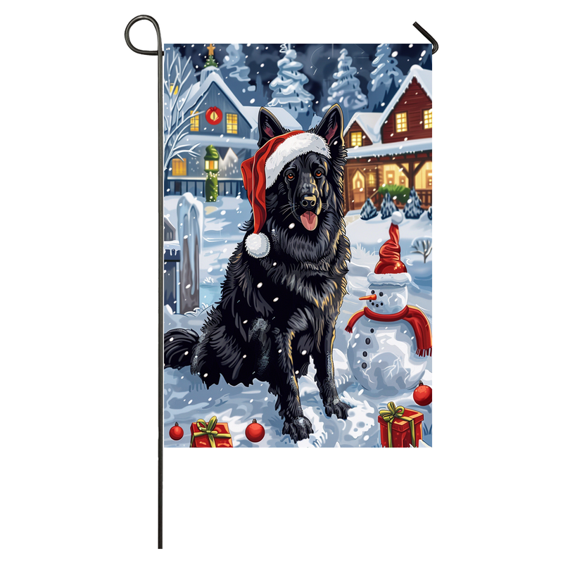 Belgian Shepherd Dog Lovers Let It Snow Christmas Garden Flag