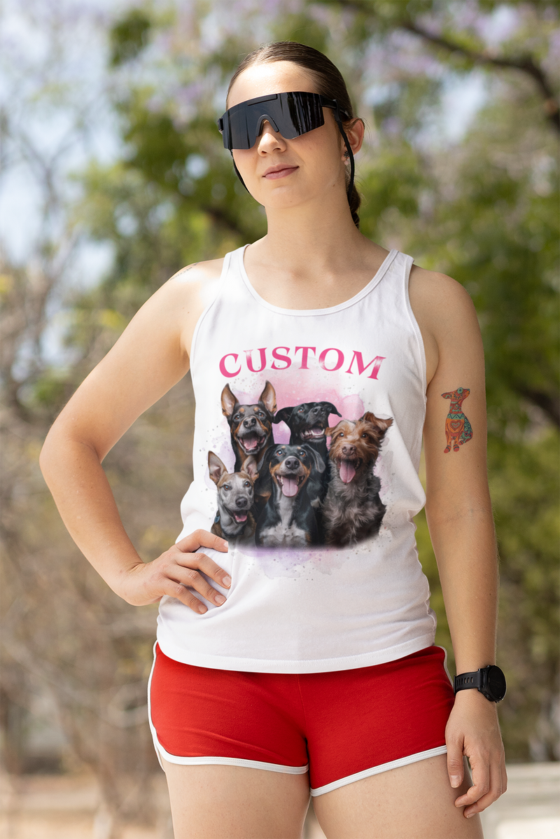 Personalized Photo Face Unisex Jersey Tank, Pet Photo Face Tank, Gift for him, Gift for Her