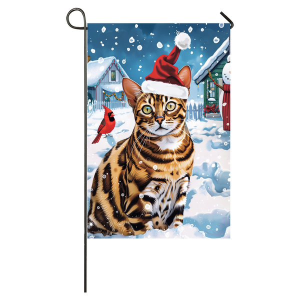 Bengal Cat Lovers Let It Snow Christmas Garden Flag