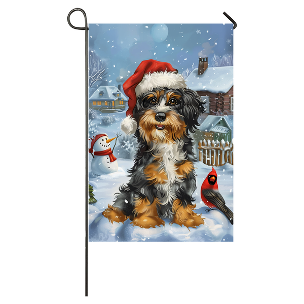 Bernedoodle Dog Lovers Let It Snow Christmas Garden Flag