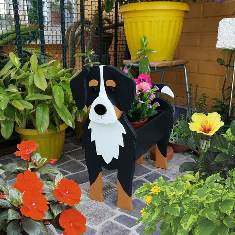 Bernese Mountain Dog Planter – Cute Flower Pot for Garden, Bernese Mountain Gifts for Bernese Mountain Lovers