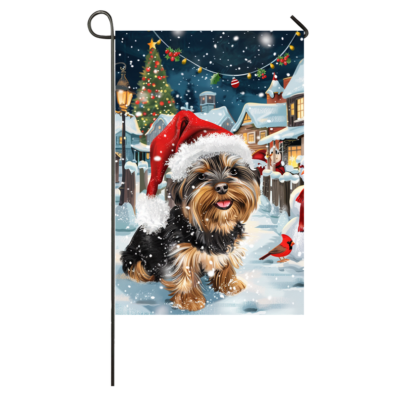 Biewer Terrier Dog Lovers Let It Snow Christmas Garden Flag