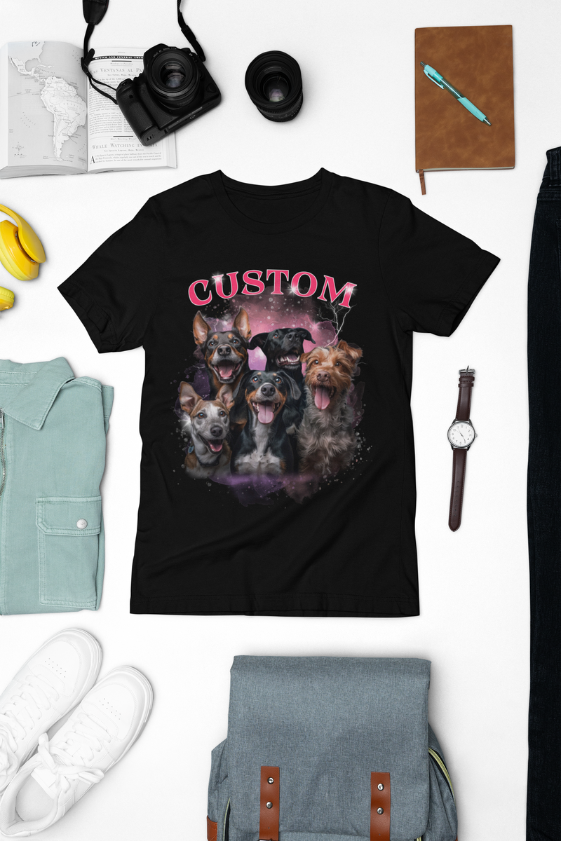 Custom Pet Photo Tees: Unique Streetwear for Dog Cat Lovers Unisex Heavy Cotton Tee T-shirt