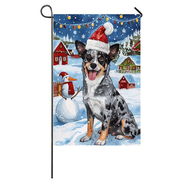 Blue Heeler Dog Lovers Let It Snow Christmas Garden Flag