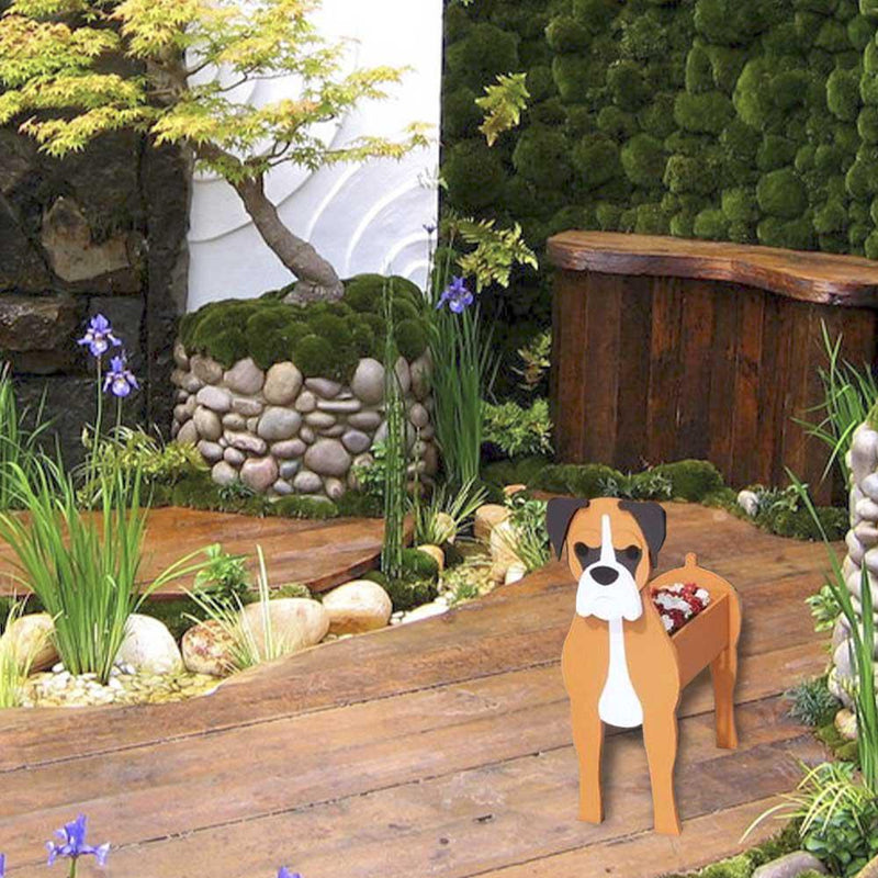 Boxer Dog Planter – Cute Flower Pot for Garden, Boxer Gifts for Boxer Lovers