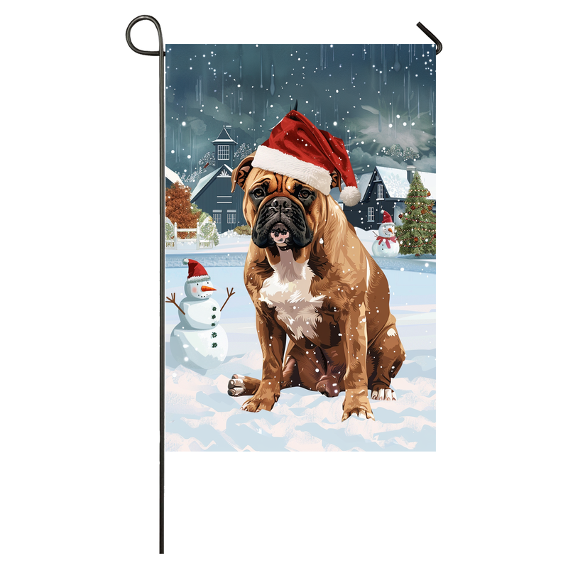 Bullmastiff Dog Lovers Let It Snow Christmas Garden Flag