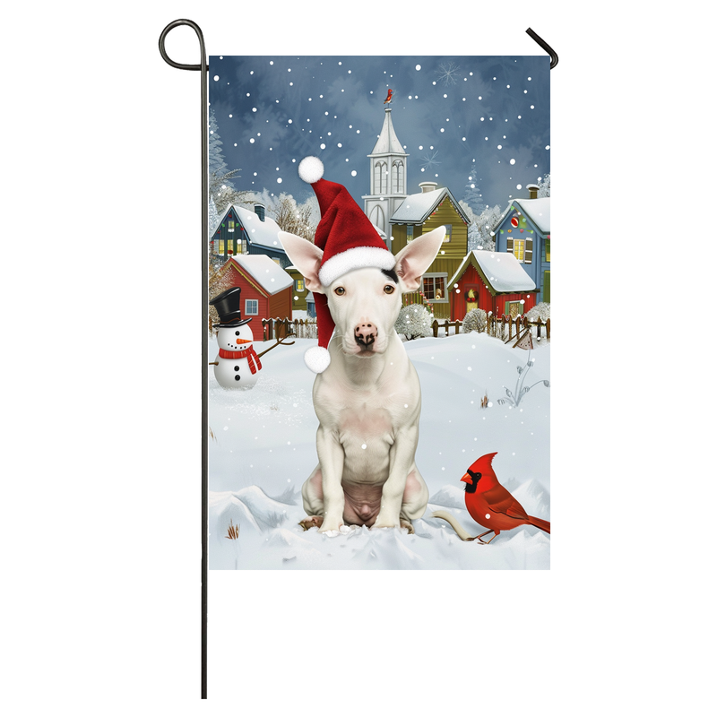 Bull Terrier Dog Lovers Let It Snow Christmas Garden Flag