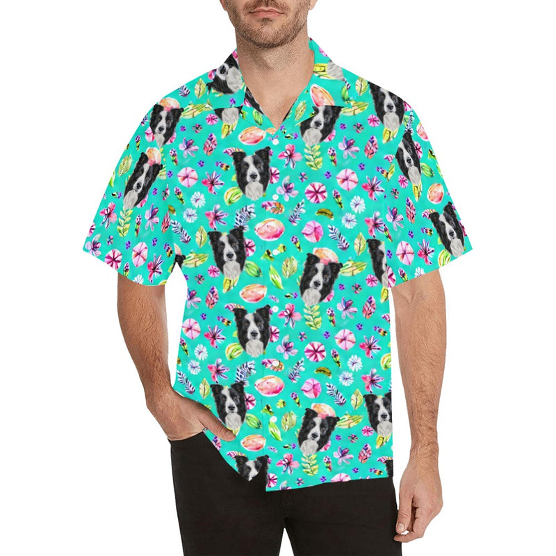 Personalized Unisex Hawaiian Shirt with Pet Faces & Summer Patterns - Custom Dog, Cat, & Pet Print