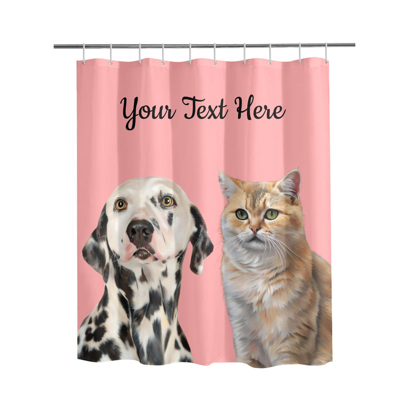 Custom Pet Photo Portrait Shower Curtain, Personalized Photo Shower Curtain