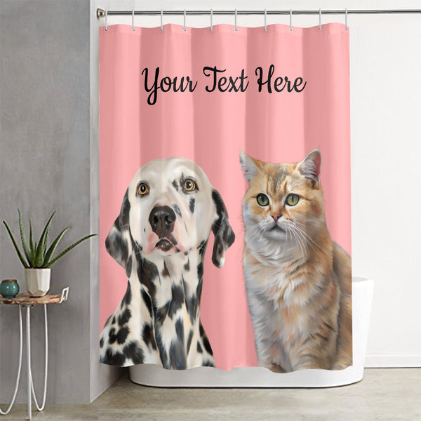 Custom Pet Photo Portrait Shower Curtain, Personalized Photo Shower Curtain